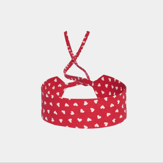 Red Hearts Cotton Choker - collo wiesn special 