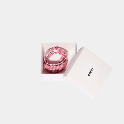 Red Vichy Cotton Choker - collo wiesn special 