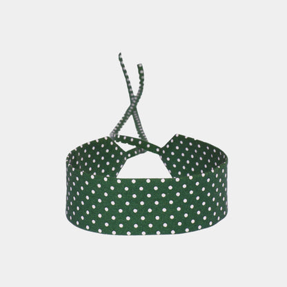 Rich Green Polka Dots Cotton Choker - collo wiesn special choker 