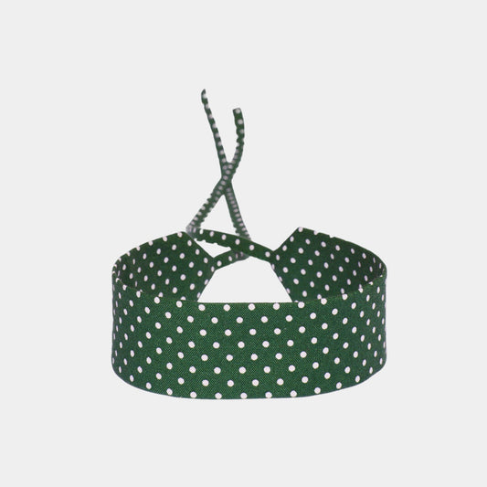 Rich Green Polka Dots Cotton Choker - collo wiesn special choker 