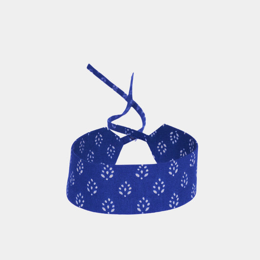 Royal Blue Leaf Cotton Choker collo wiesn special