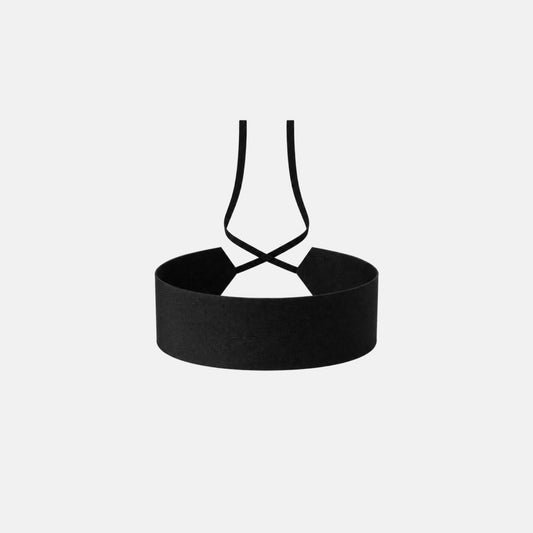 Solid Black Silk Choker – upcycled from a vintage silk tie, with self-tie closure | collo limited edition