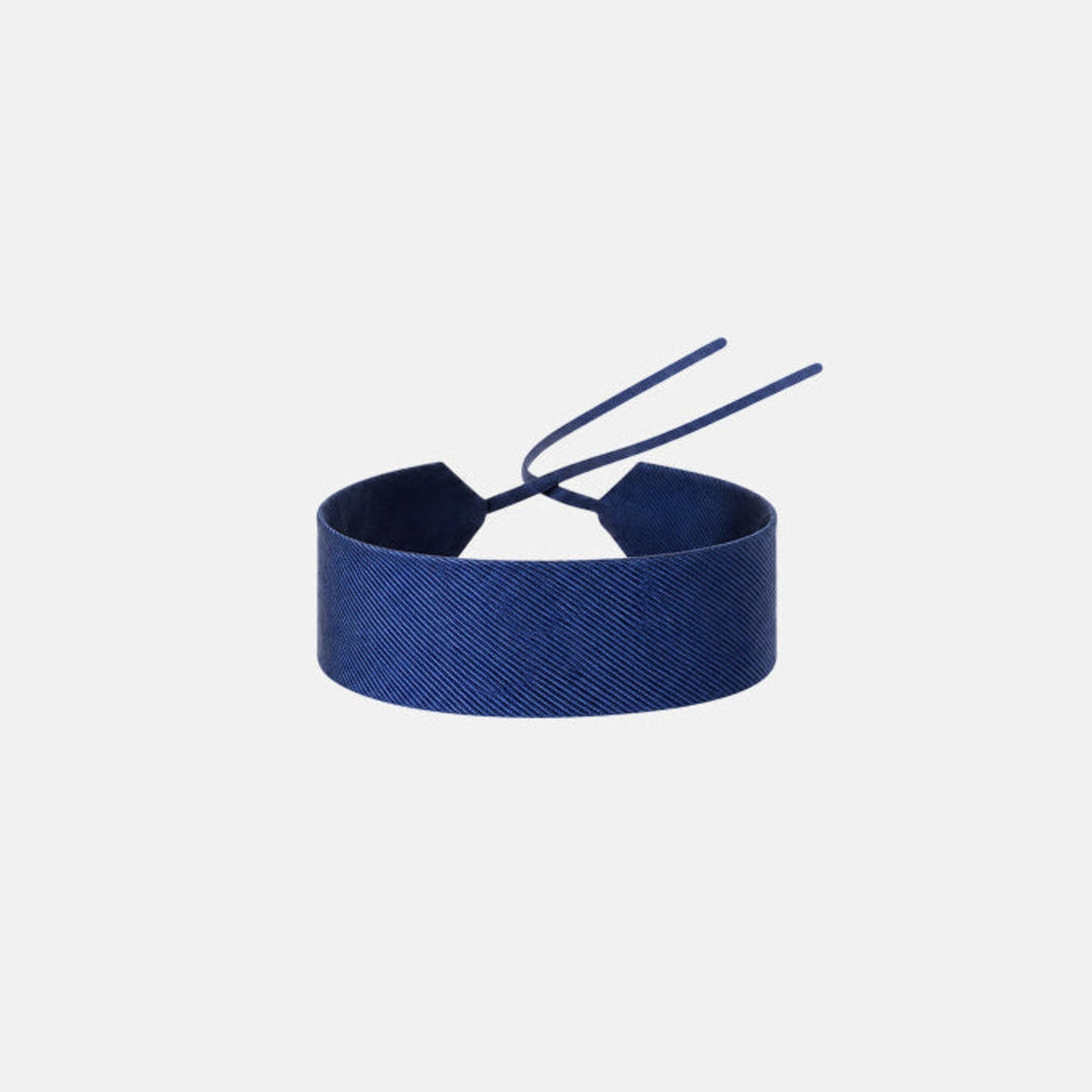 Solid Royal Blue Rib Silk Choker – upcycled from a vintage silk tie, with self-tie closure | collo limited edition