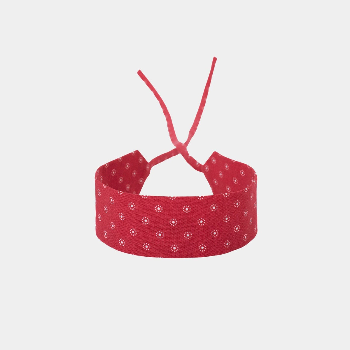 Vermilion Red Daisy Cotton Choker collo