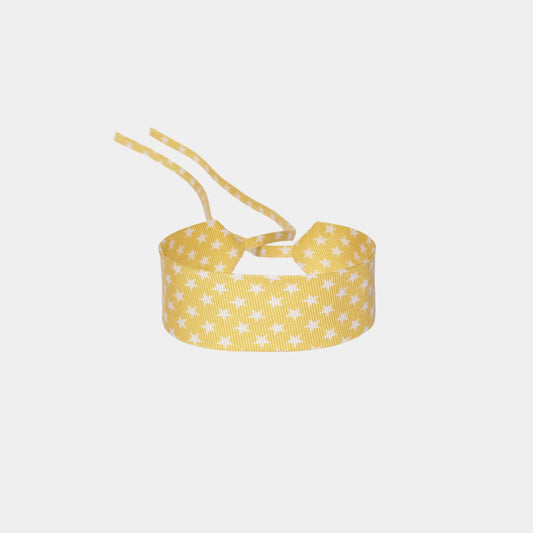 Yellow Star Silk Choker – upcycled from a vintage silk tie, with self-tie closure | collo limited edition
