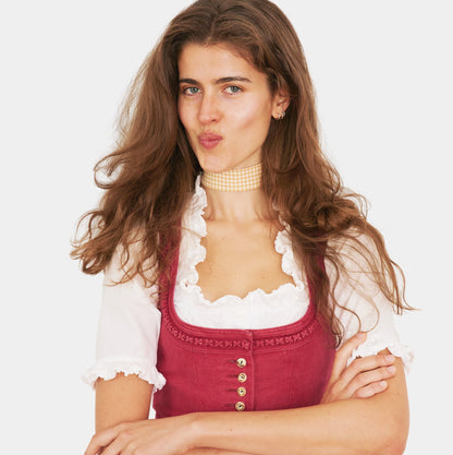 Yellow Vichy Cotton Choker - collo wiesn special 