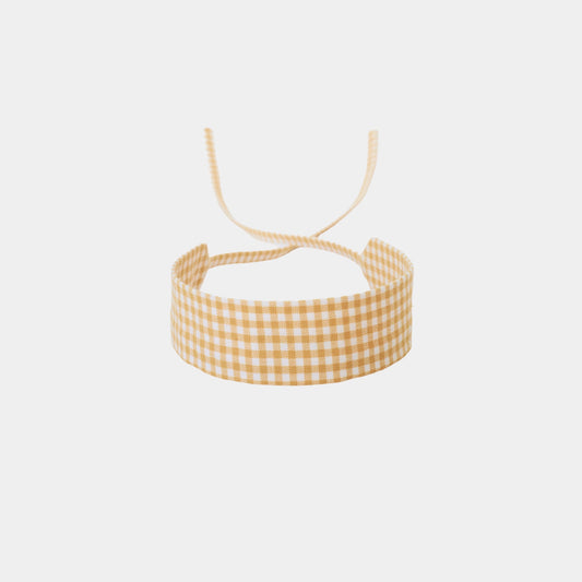 Yellow Vichy Cotton Choker – 100% cotton, with self-tie closure | collo basics
