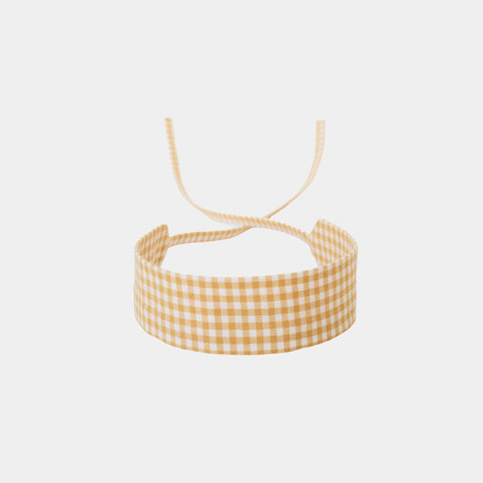 Handcrafted yellow gingham cotton choker