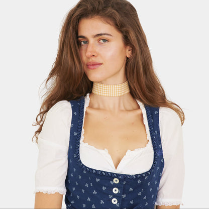 Yellow Vichy Cotton Choker - collo wiesn special