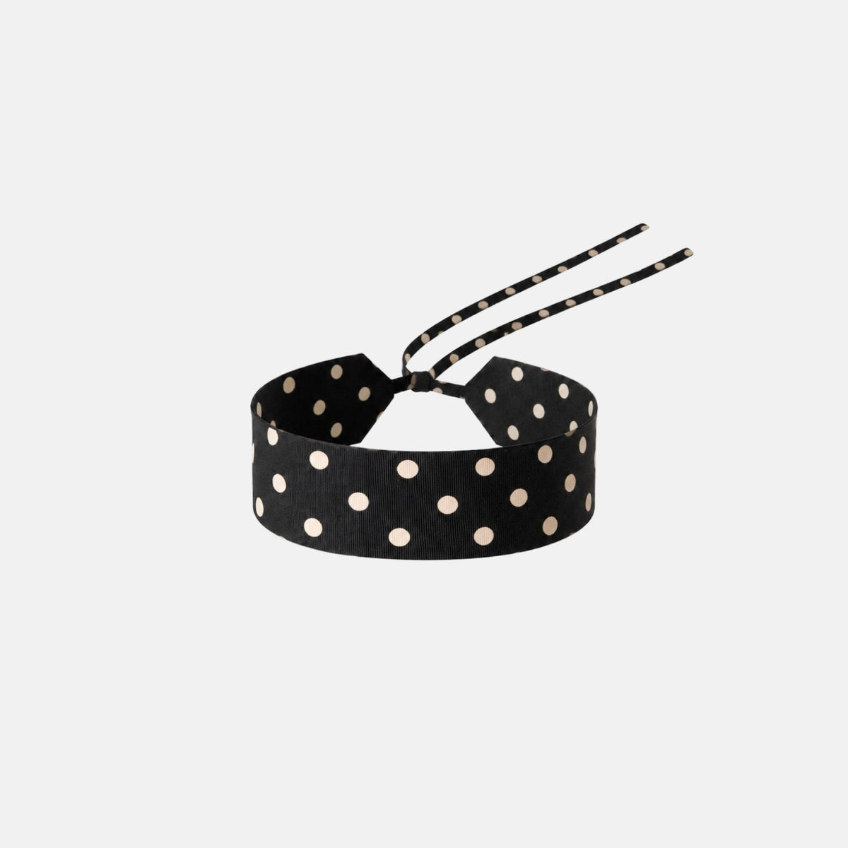 Black Polka Dot Silk Choker – upcycled from a vintage silk tie, with self-tie closure | collo limited edition