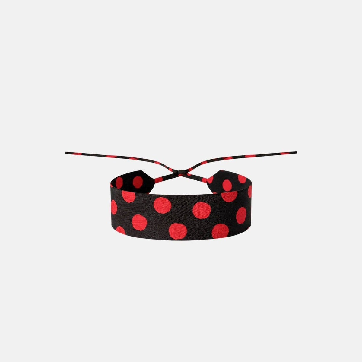 Black Red Dotted Silk Choker – upcycled from a vintage silk tie, with self-tie closure | collo limited edition