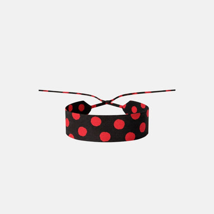 Black Red Dotted Silk Choker – upcycled from a vintage silk tie, with self-tie closure | collo limited edition