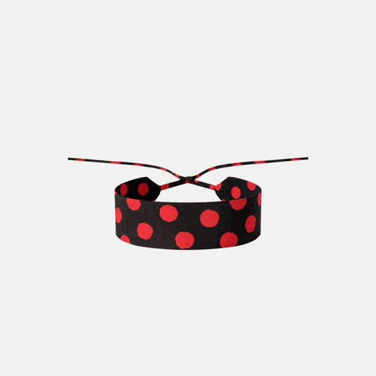 Black Red Dotted Silk Choker – upcycled from a vintage silk tie, with self-tie closure | collo limited edition