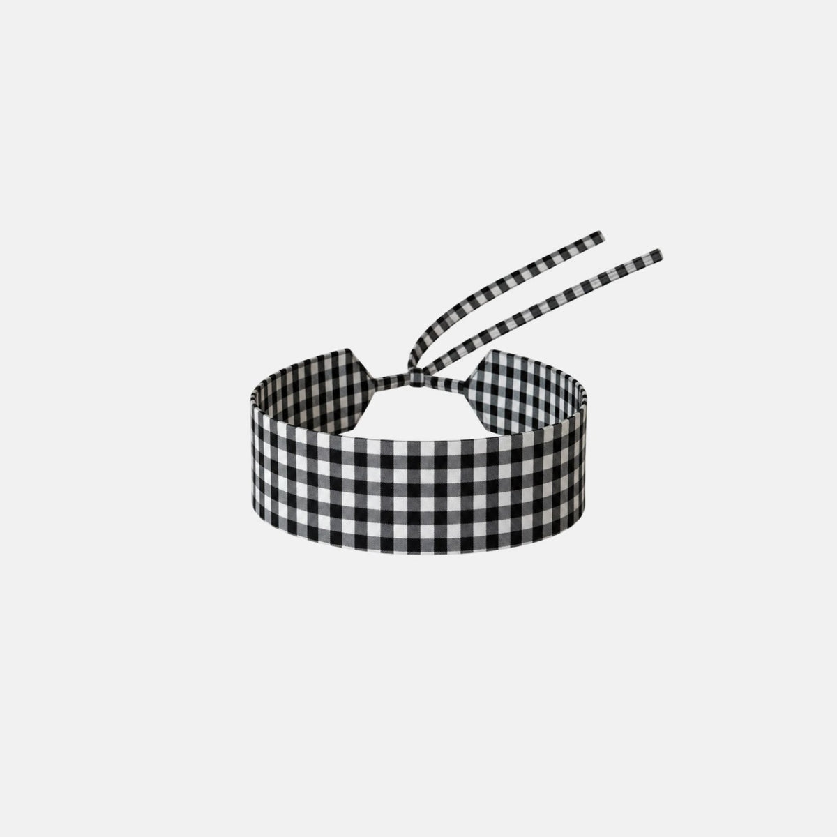 Black Vichy Cotton Choker – 100% cotton, with self-tie closure | collo basics