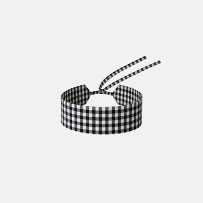 Black Vichy Cotton Choker – 100% cotton, with self-tie closure | collo basics