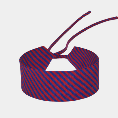 Blue & Red Striped Silk Choker – collo limited edition choker