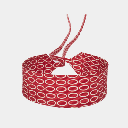 Brick Red Ovals Silk Choker – collo limited edition choker