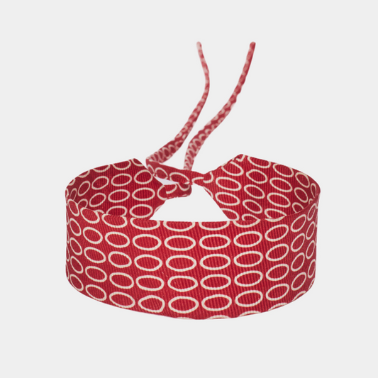 Brick Red Ovals Silk Choker – collo limited edition choker
