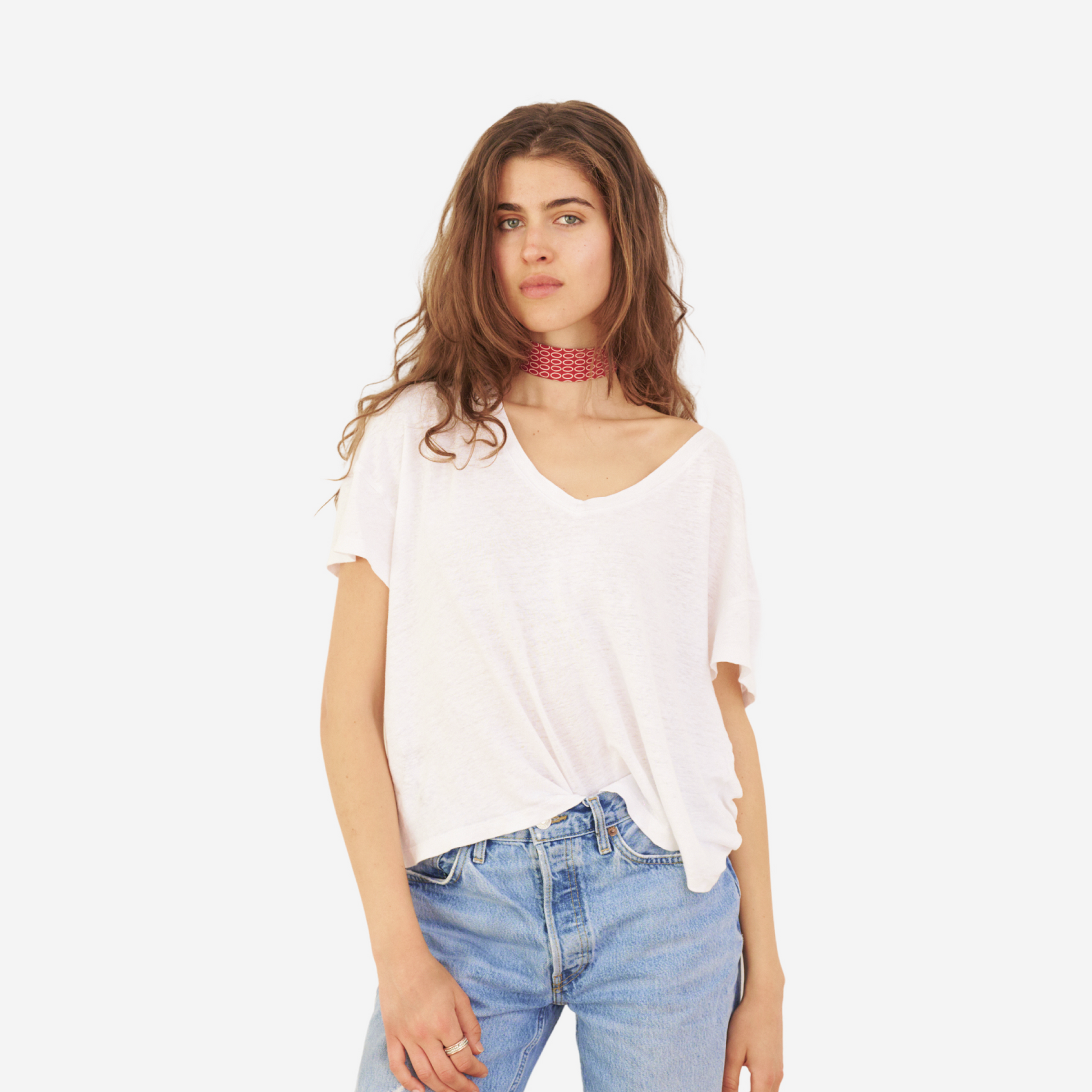 Brick Red Ovals Silk Choker – collo limited edition choker