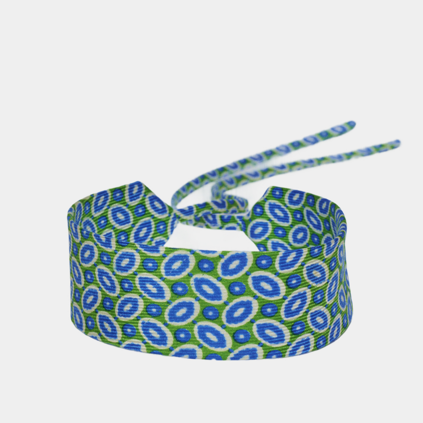 Bright Blue & Green Mosaic Silk Choker – collo limited edition choker
