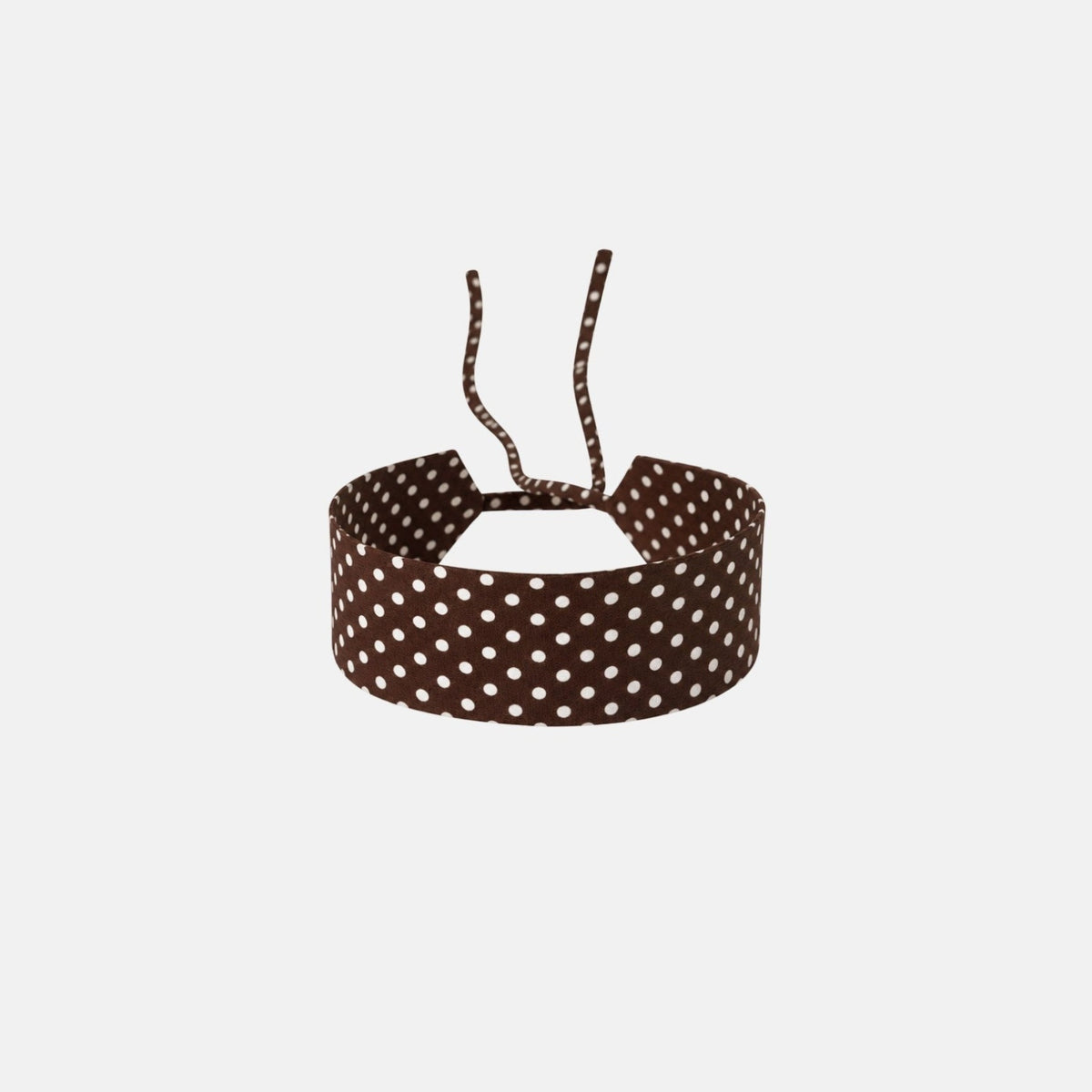 Brown Dotted Cotton Choker – 100% cotton, with self-tie closure | collo basics