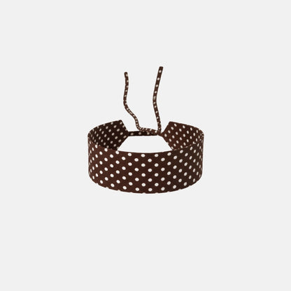 Brown Dotted Cotton Choker – 100% cotton, with self-tie closure | collo basics