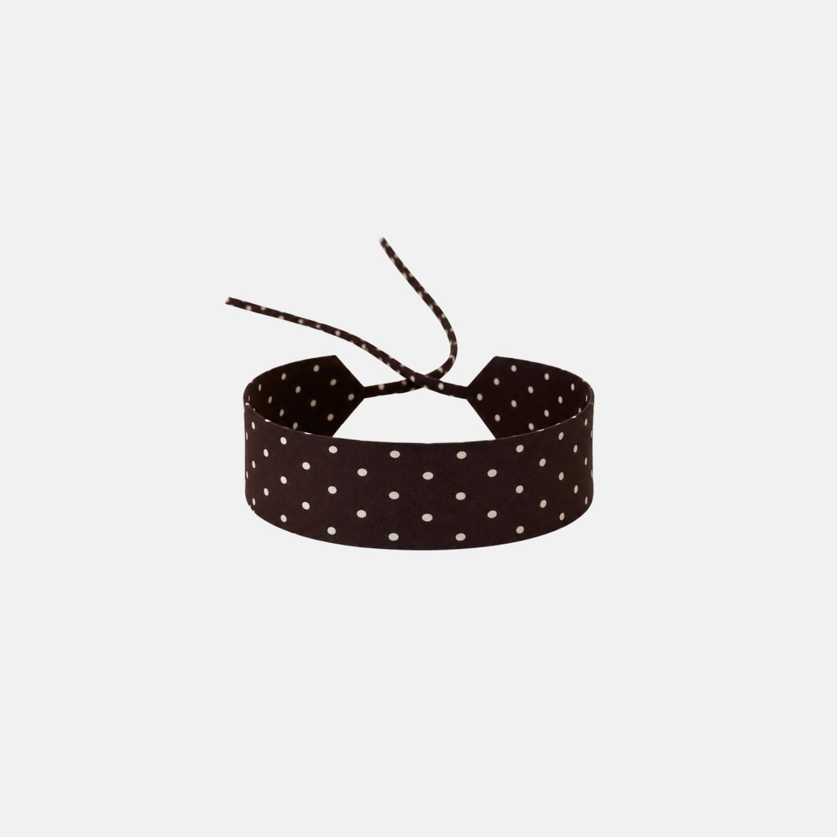 Brown Dotted Silk Choker – upcycled from a vintage silk tie, with self-tie closure | collo limited edition