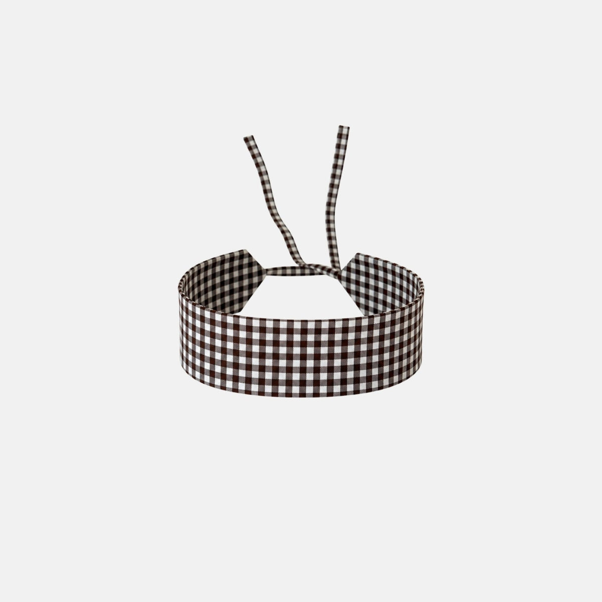 Brown Vichy Cotton Choker – 100% cotton, with self-tie closure | collo basics