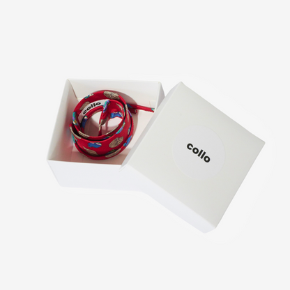 Cherry Red Fish & Shell Silk Choker – collo limited edition choker