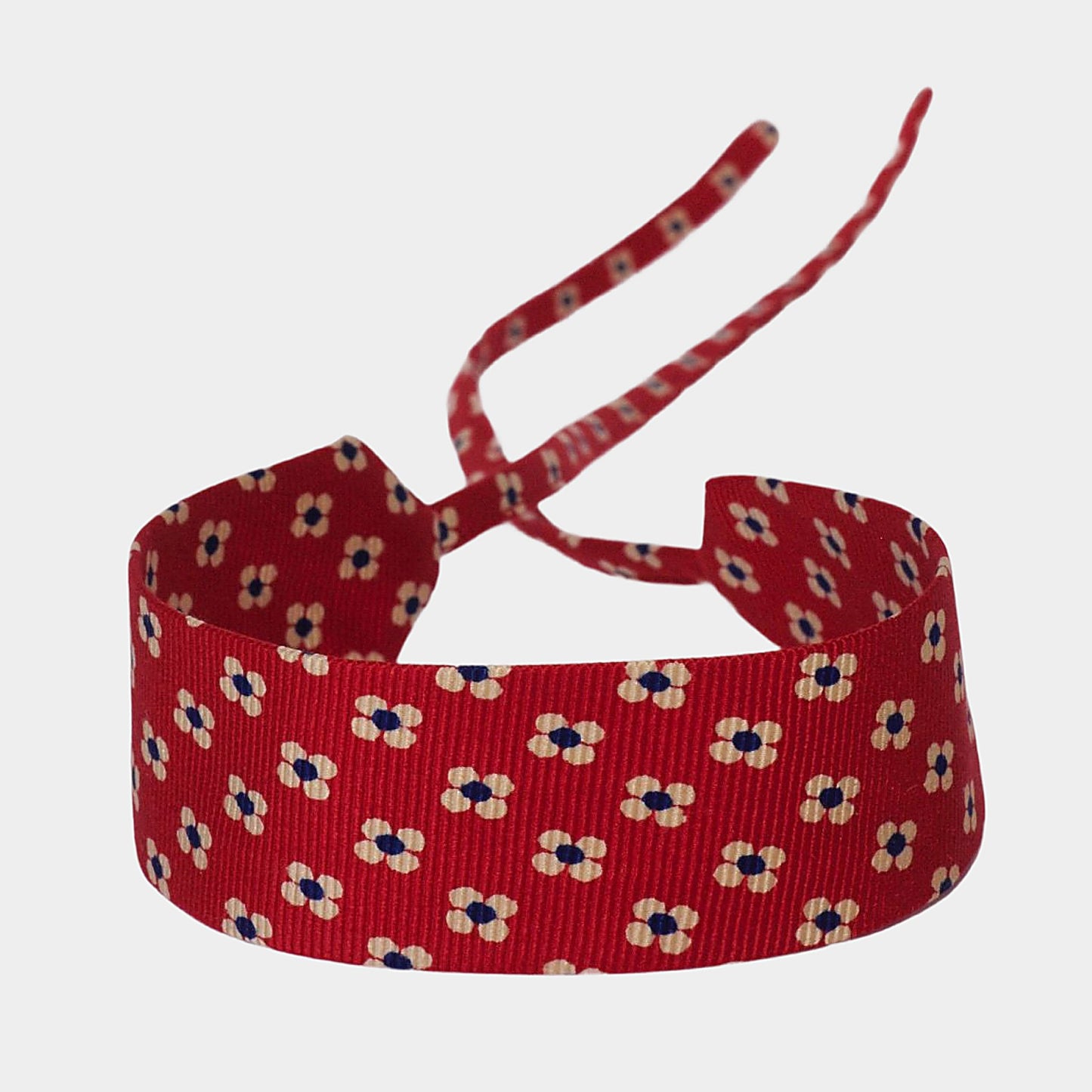 Cherry Red Flower Silk Choker