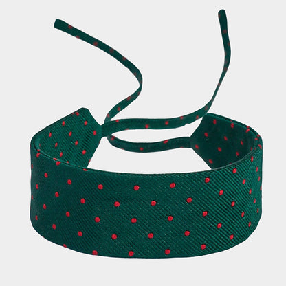 Emerald Polka Silk Choker