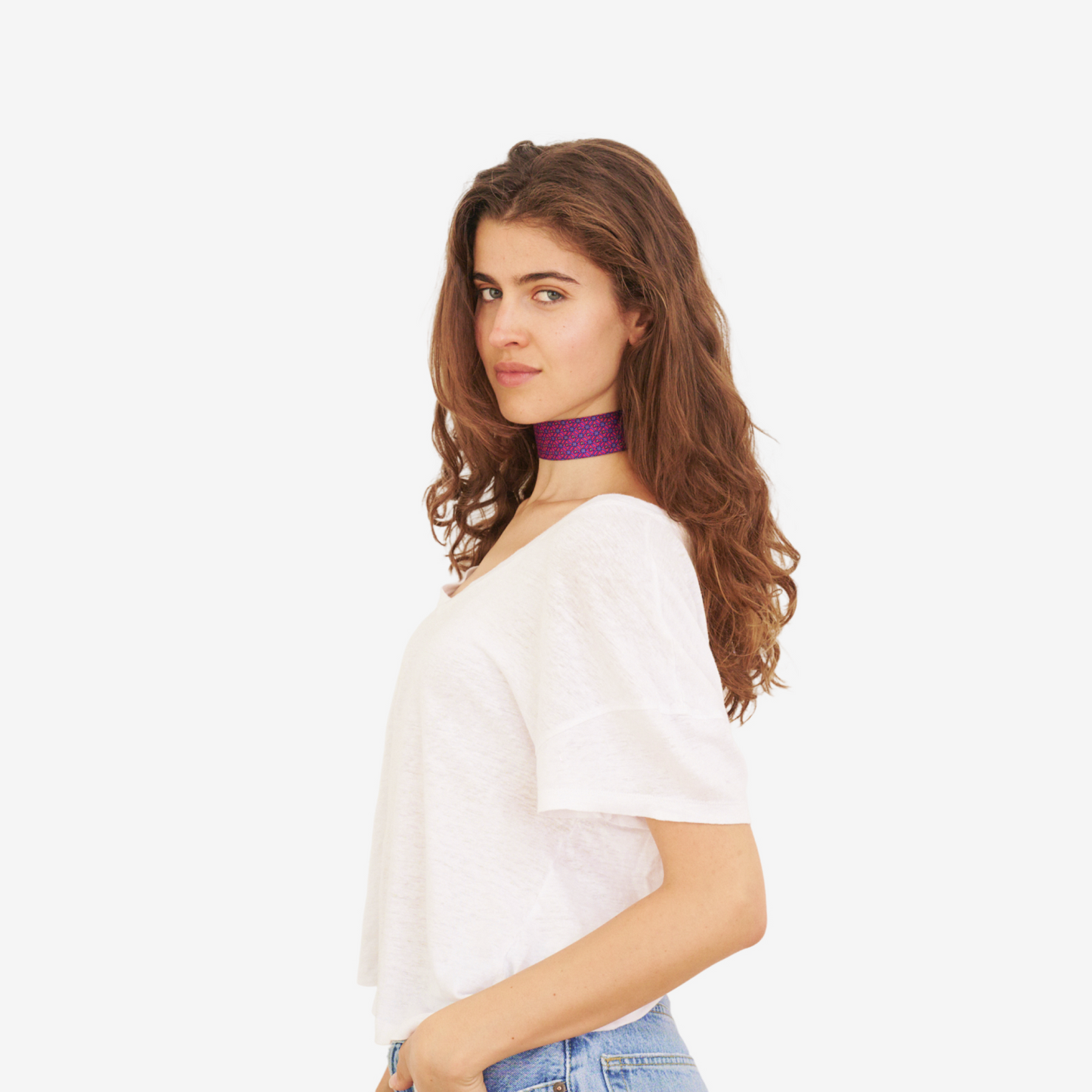 Fuchsia Retro Silk Choker – collo limited edition choker