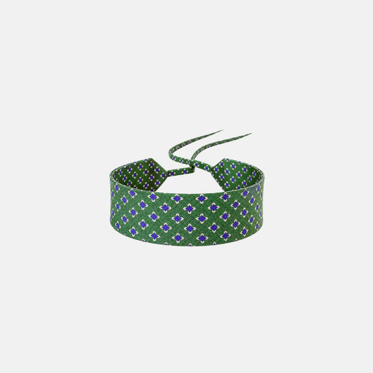 Green Floral Silk Choker – upcycled from a vintage silk tie, with self-tie closure | collo limited edition