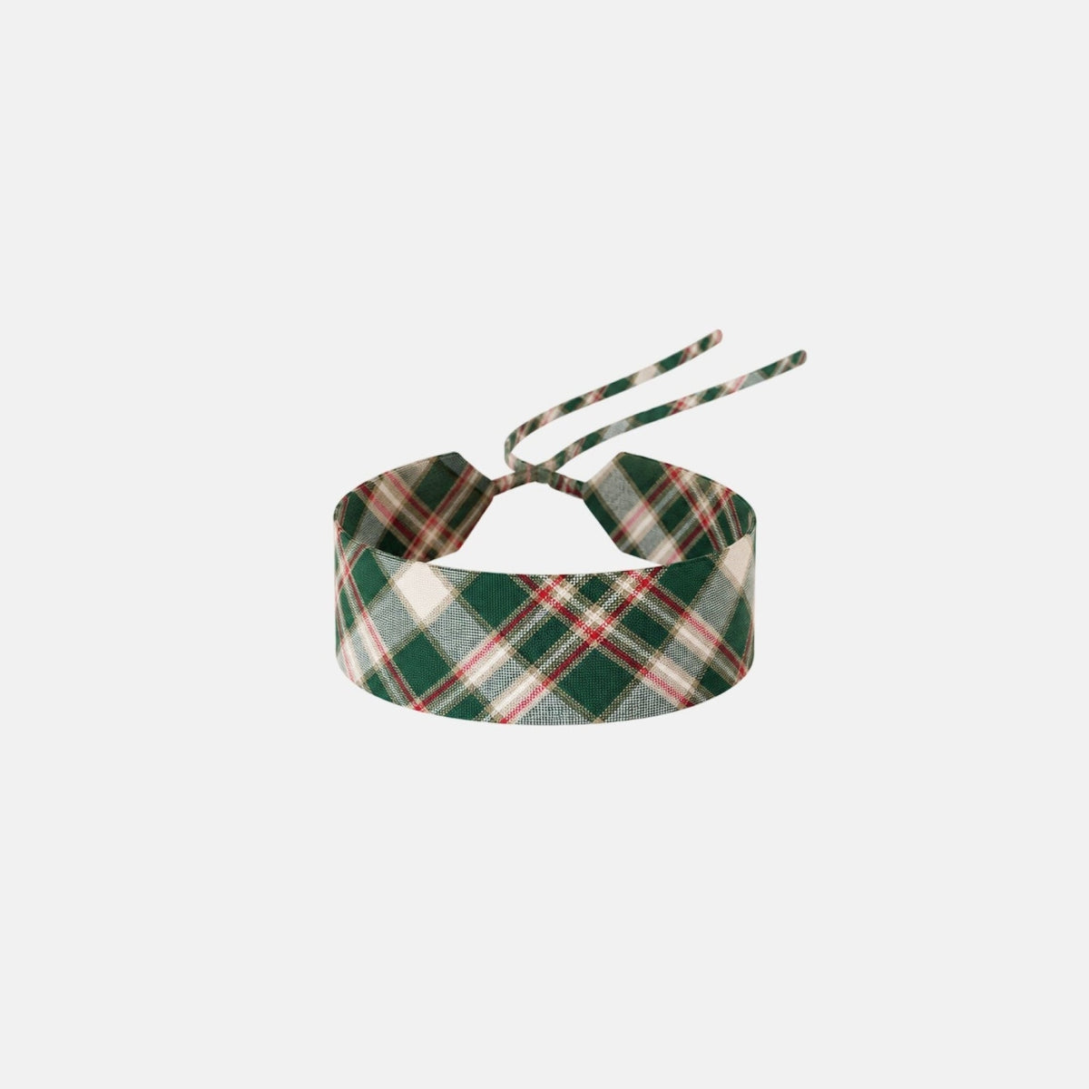 Green Tartan Cotton Choker – 100% cotton, with self-tie closure | collo basics