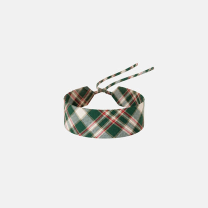 Green Tartan Cotton Choker – 100% cotton, with self-tie closure | collo basics