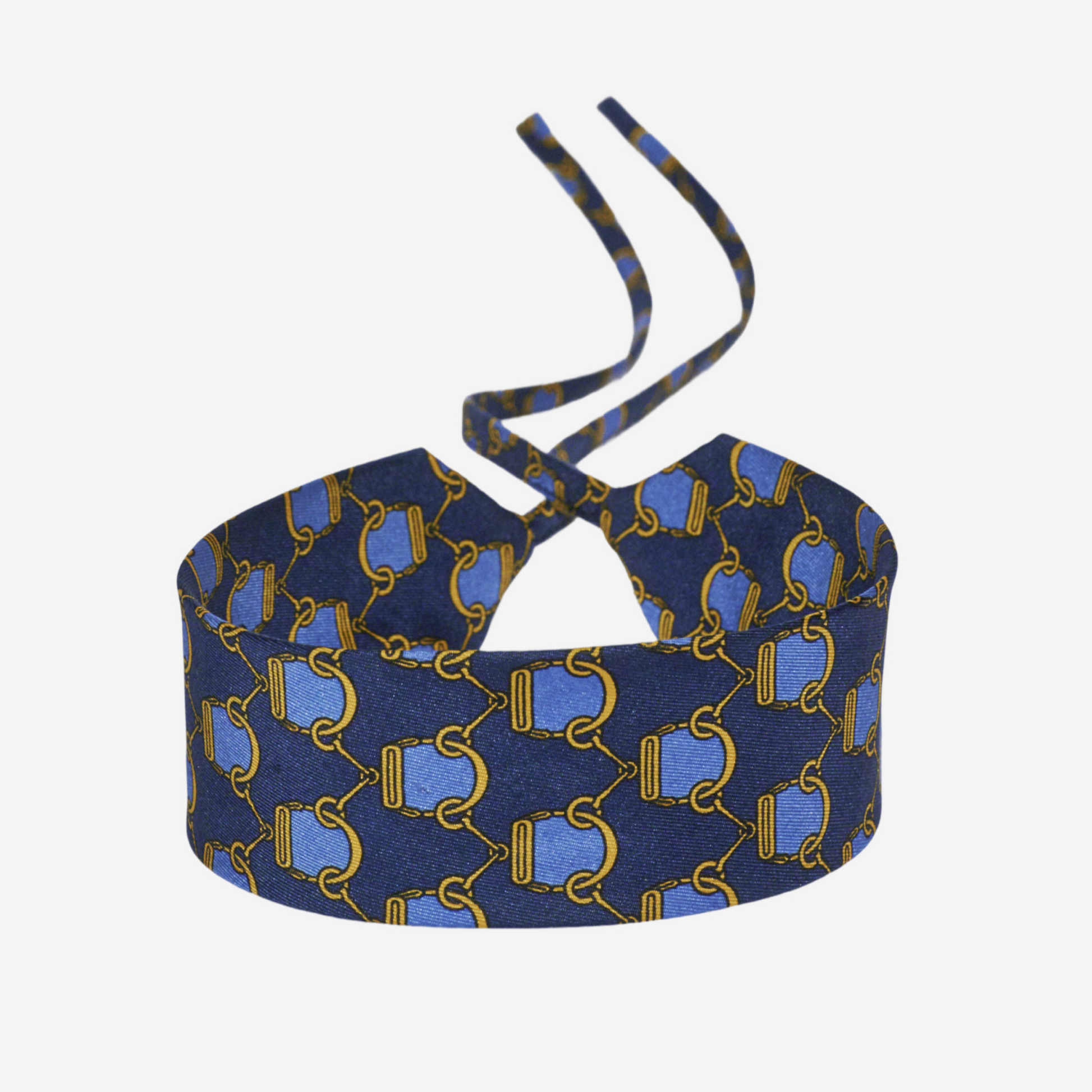 Ink Blue & Gold Silk Choker – collo limited edition choker