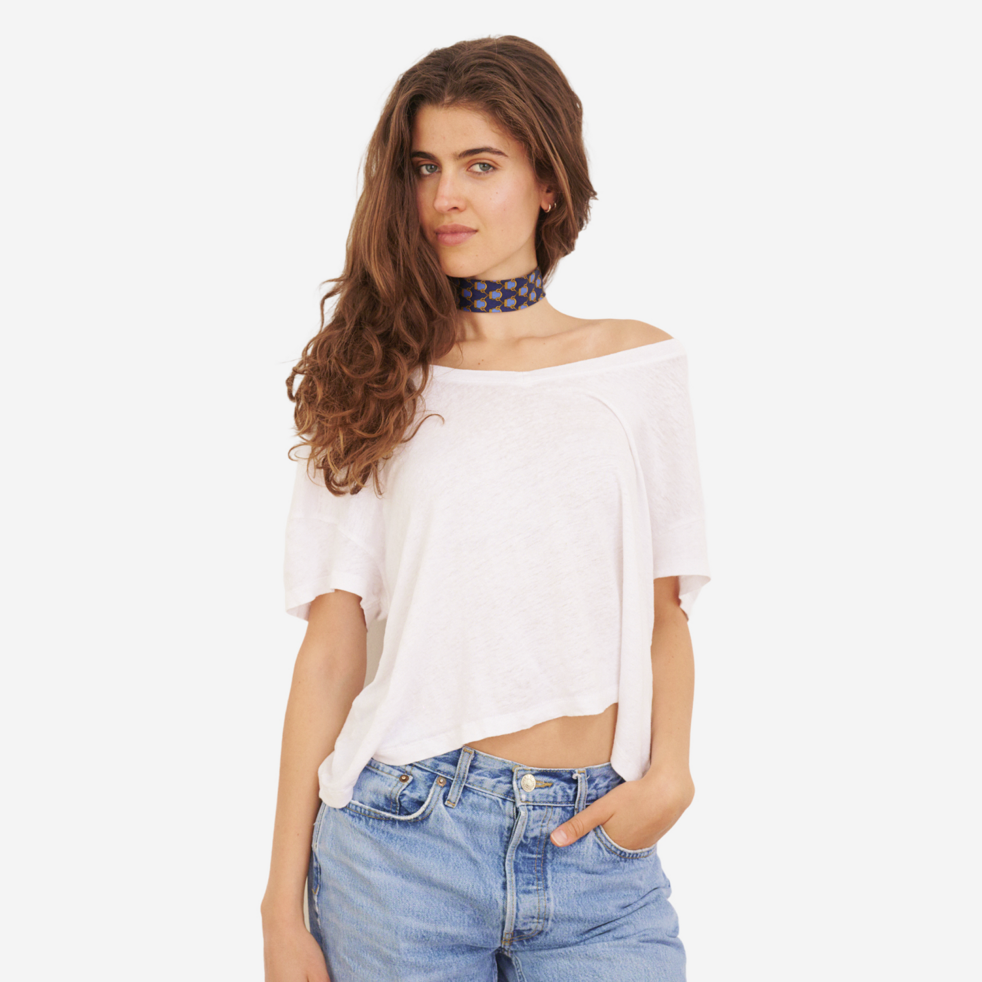 Ink Blue & Gold Silk Choker – collo limited edition choker