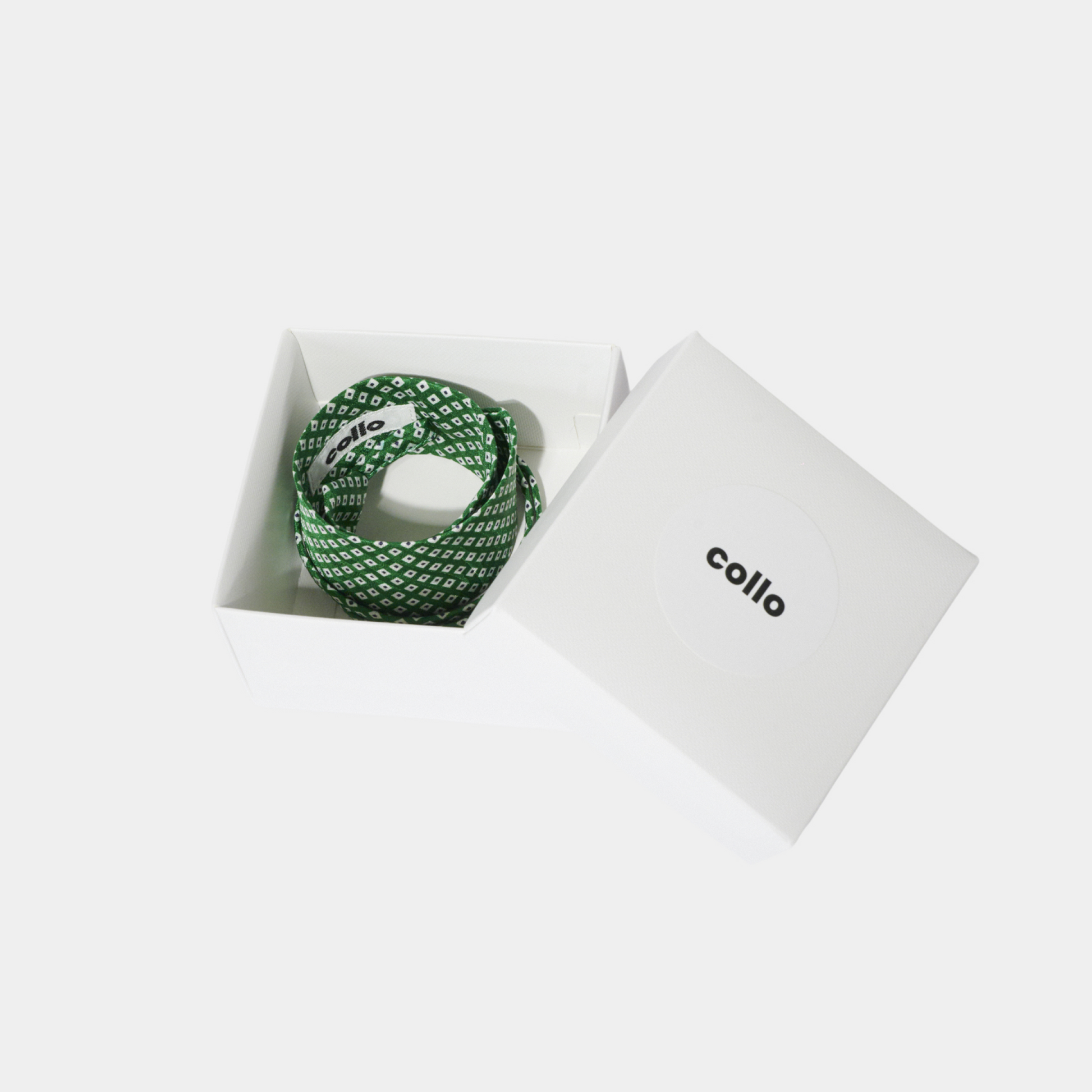 Jade Green & White Diamond Silk Choker – collo limited edition choker