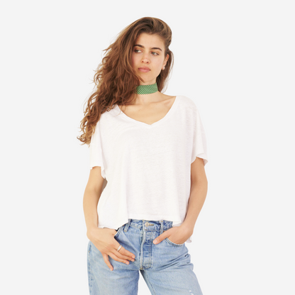 Jade Green & White Diamond Silk Choker – collo limited edition choker