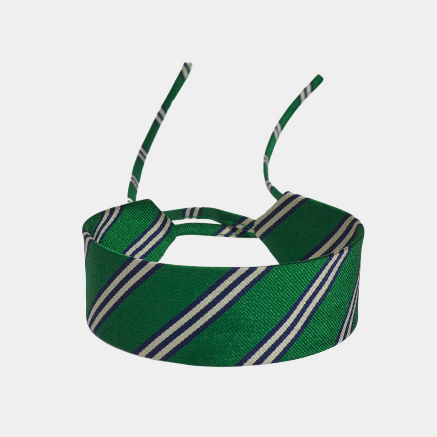 Kelly Green Striped Silk Choker – collo limited edition choker