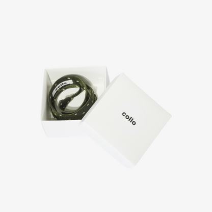 Moss Green Polka Dotted Silk Choker – collo limited edition choker