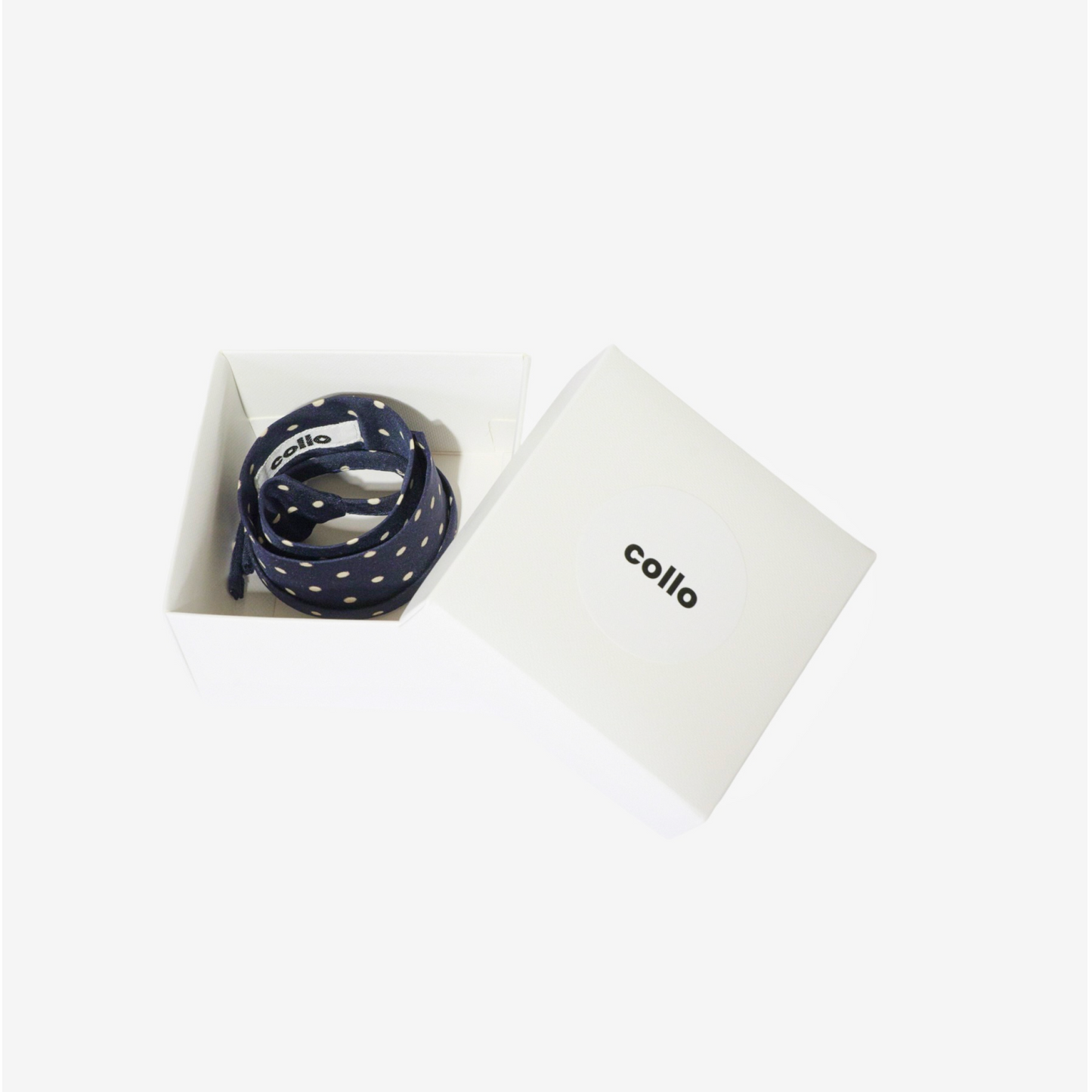 Navy Polka Dotted Silk Choker – collo limited edition choker