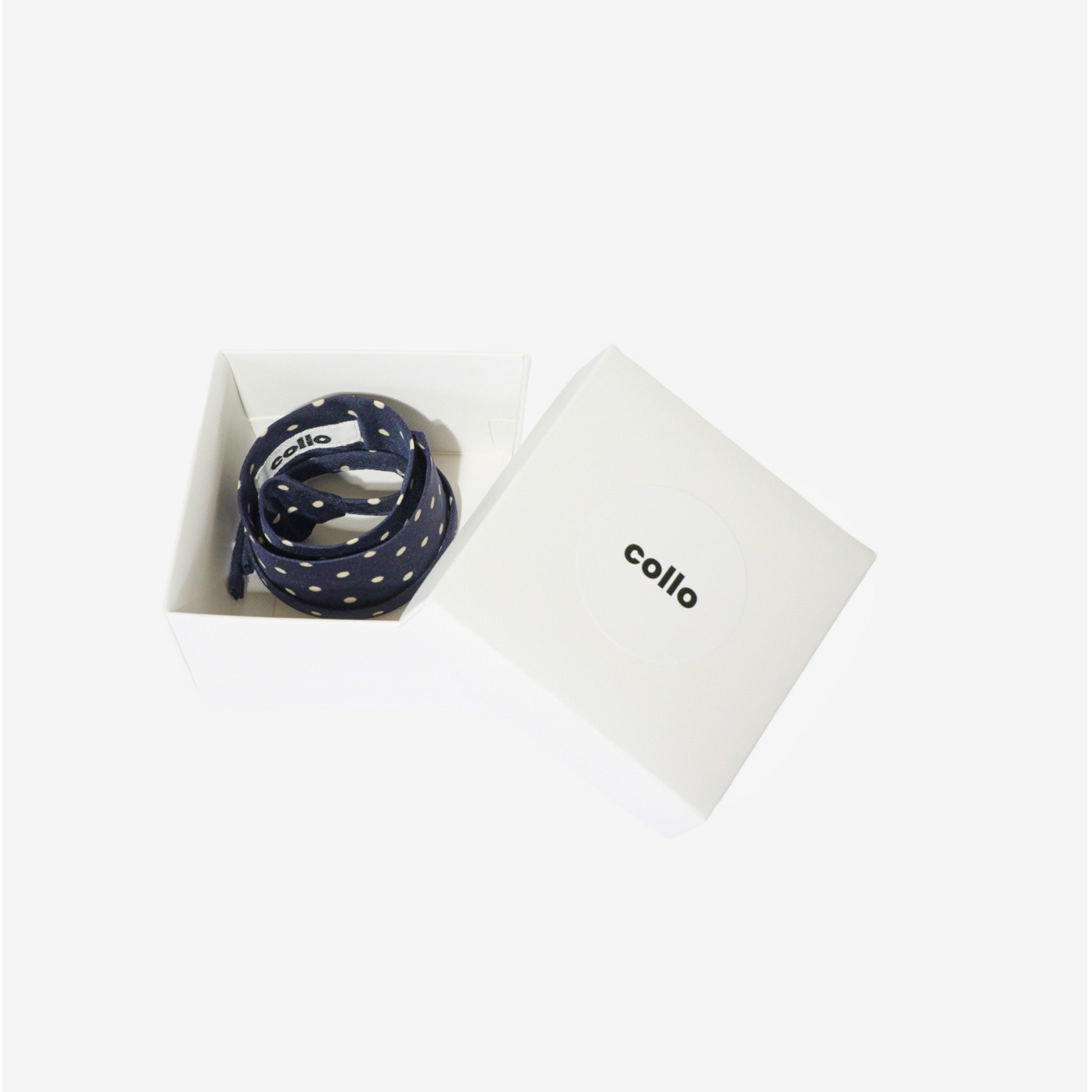 Navy Polka Dotted Silk Choker – collo limited edition choker