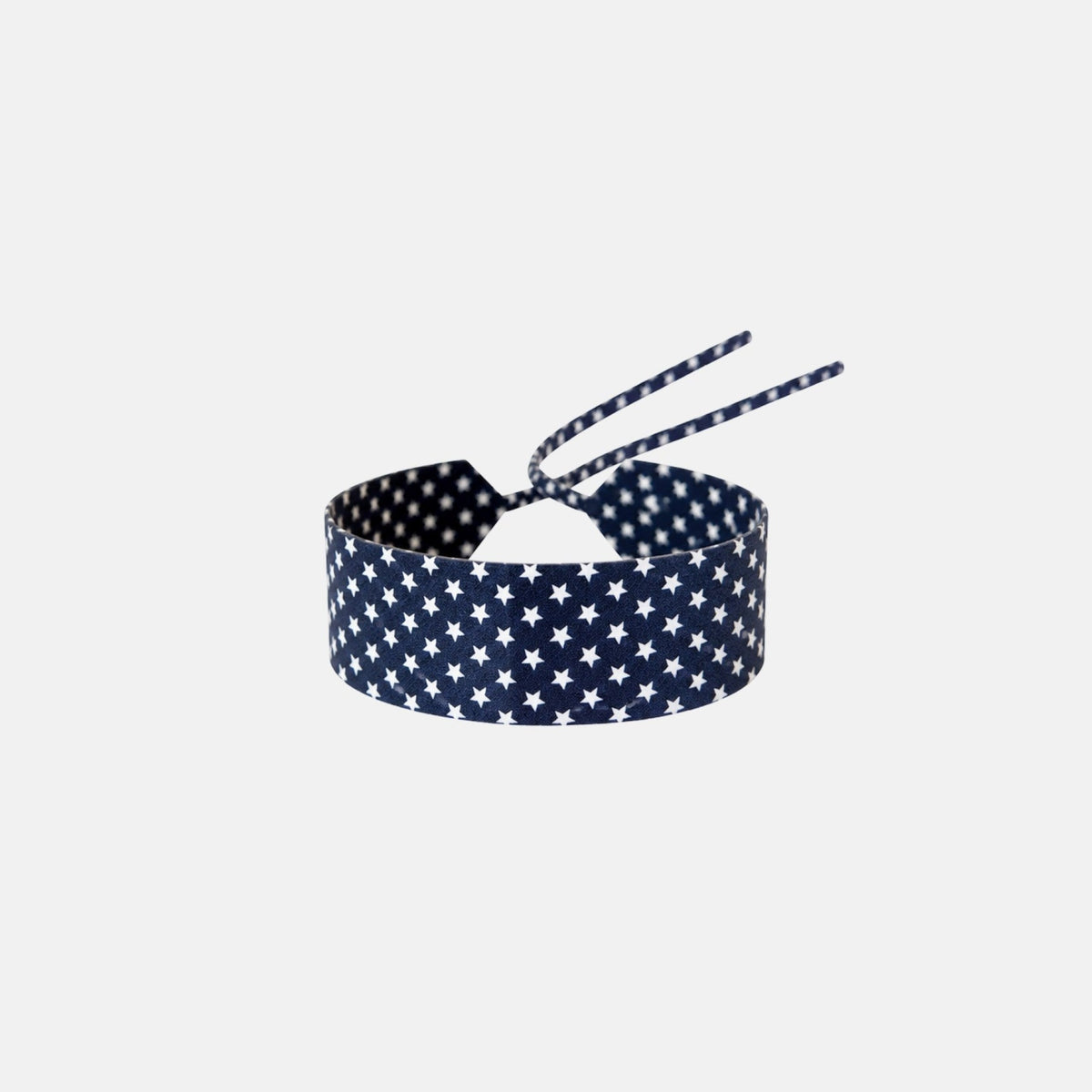 Navy White Star Cotton Choker – 100% cotton, with self-tie closure | collo basics