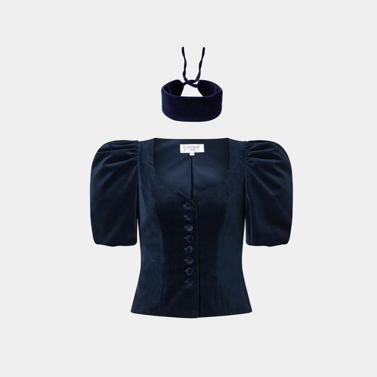 navy cotton velvet choker Giacomelli x collo