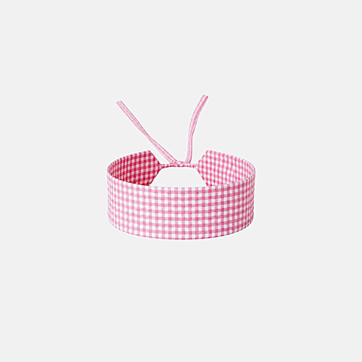 Pink Vichy Cotton Choker – 100% cotton, with self-tie closure | collo basics