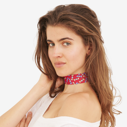 Red & Blue Candy Silk Choker – collo limited edition choker