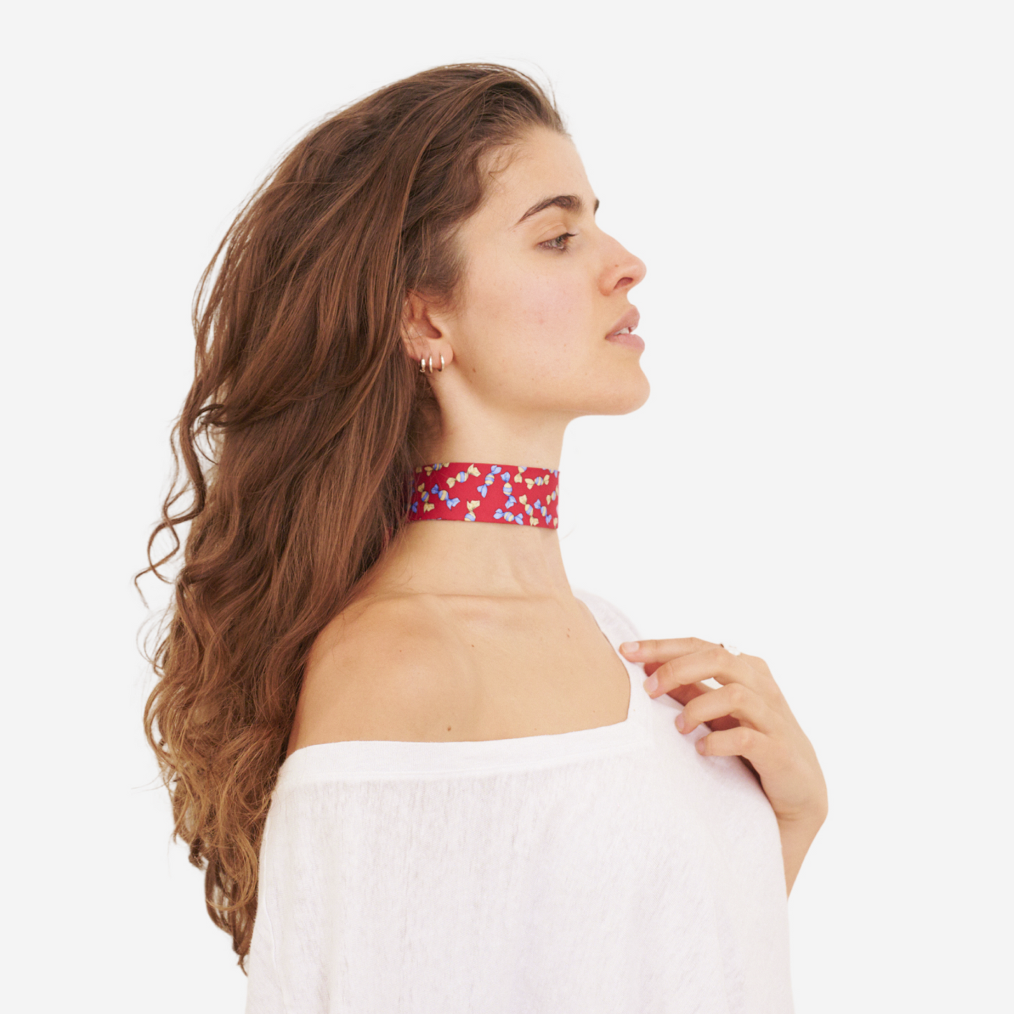 Red & Blue Candy Silk Choker – collo limited edition choker