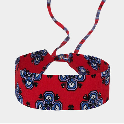 Poppy Red Mosaic Viscose Choker