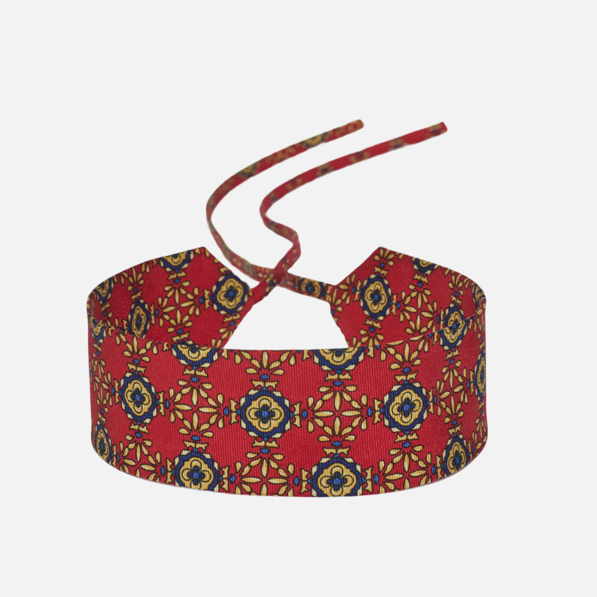 Red & Gold Floral Silk Choker – collo limited edition choker